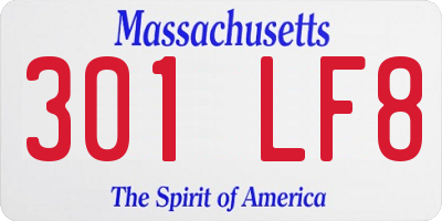 MA license plate 301LF8