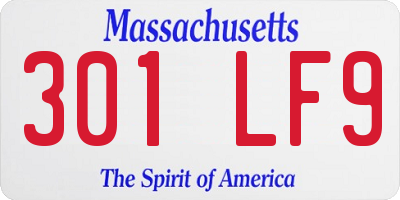 MA license plate 301LF9