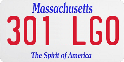 MA license plate 301LG0