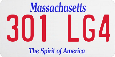 MA license plate 301LG4