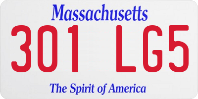 MA license plate 301LG5