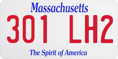 MA license plate 301LH2
