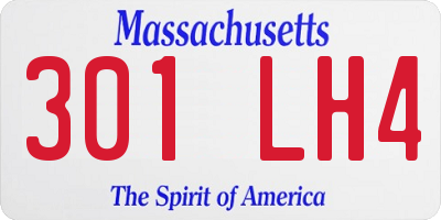 MA license plate 301LH4