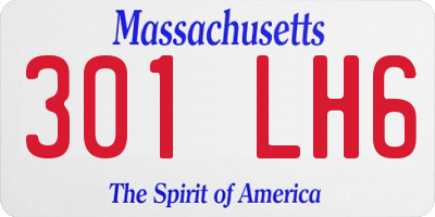 MA license plate 301LH6