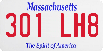 MA license plate 301LH8