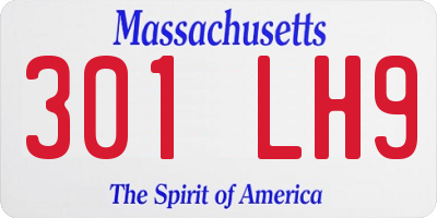 MA license plate 301LH9