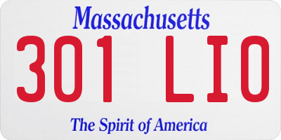 MA license plate 301LI0