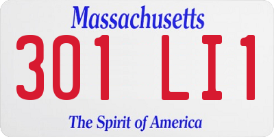 MA license plate 301LI1