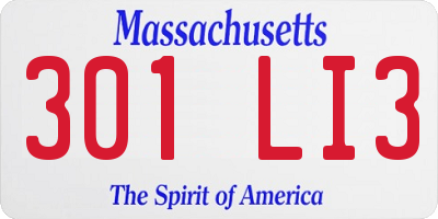 MA license plate 301LI3
