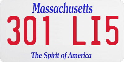 MA license plate 301LI5