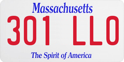 MA license plate 301LL0