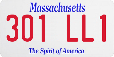 MA license plate 301LL1