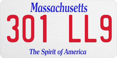 MA license plate 301LL9