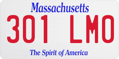 MA license plate 301LM0