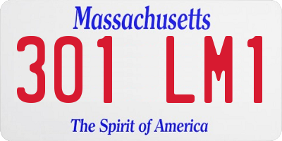 MA license plate 301LM1