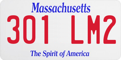 MA license plate 301LM2