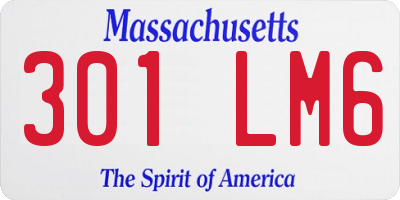 MA license plate 301LM6