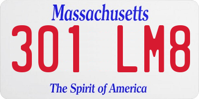 MA license plate 301LM8