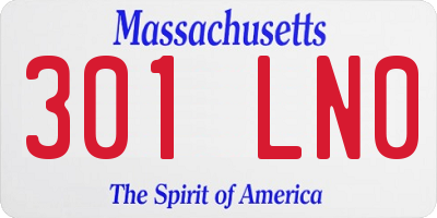 MA license plate 301LN0