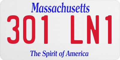 MA license plate 301LN1
