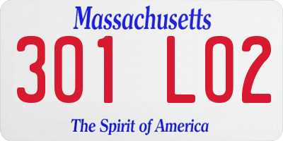 MA license plate 301LO2