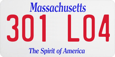 MA license plate 301LO4