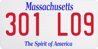 MA license plate 301LO9