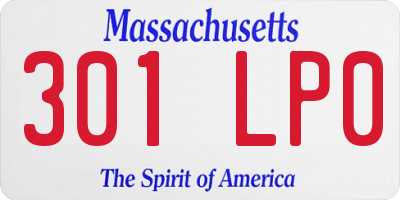 MA license plate 301LP0