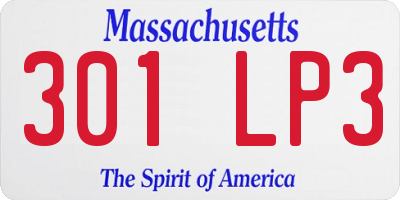 MA license plate 301LP3