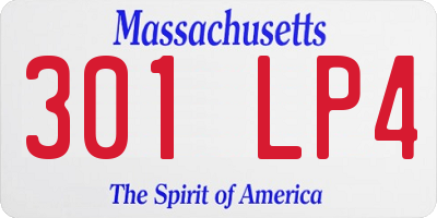 MA license plate 301LP4