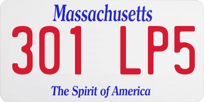 MA license plate 301LP5
