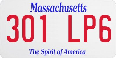 MA license plate 301LP6