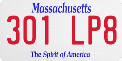 MA license plate 301LP8