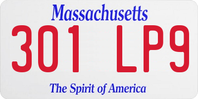 MA license plate 301LP9