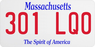 MA license plate 301LQ0