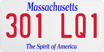 MA license plate 301LQ1