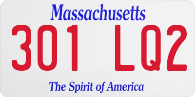 MA license plate 301LQ2