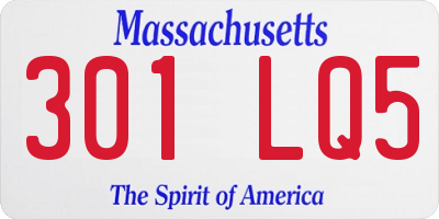 MA license plate 301LQ5
