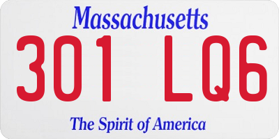MA license plate 301LQ6