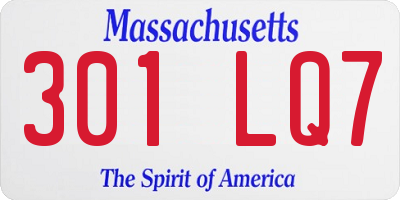 MA license plate 301LQ7