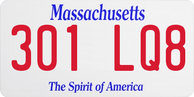 MA license plate 301LQ8