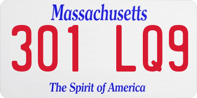 MA license plate 301LQ9