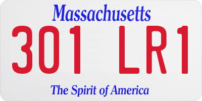 MA license plate 301LR1