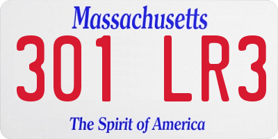 MA license plate 301LR3