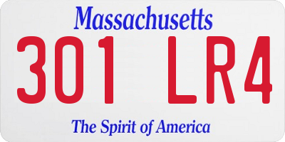 MA license plate 301LR4