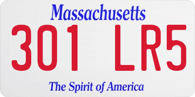 MA license plate 301LR5