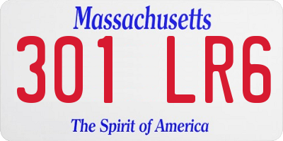 MA license plate 301LR6