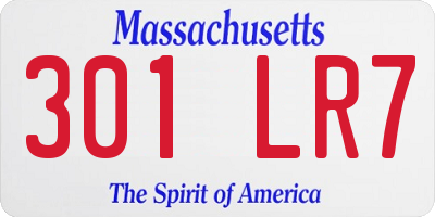 MA license plate 301LR7