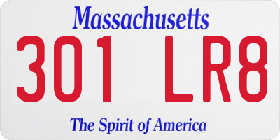 MA license plate 301LR8