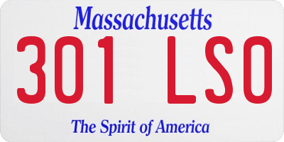 MA license plate 301LS0